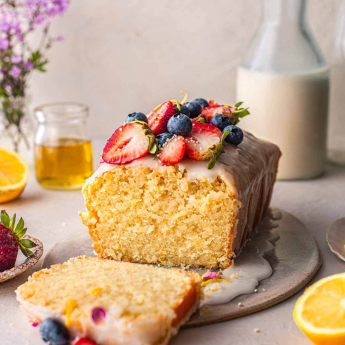 Vegan lemon olive oil cake 1